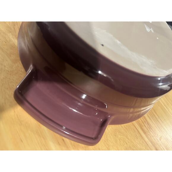 Le Creuset Stoneware Oval Casserole Baking Dish 36cm / 3.75qt Rare Retired - FIG - Picture 2 of 3